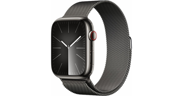 Apple Watch Series 9 4G 45mm Graphite Stainless Steel Milanese Watch Strap