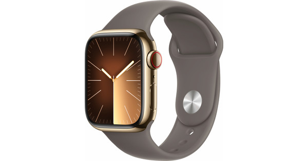 Apple Watch Series 9 4G 41 mm Gold Edelstahl Sportarmband M/L