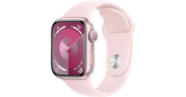 Apple Watch Series 9 41 mm Rosé Aluminium Sportarmband S/M