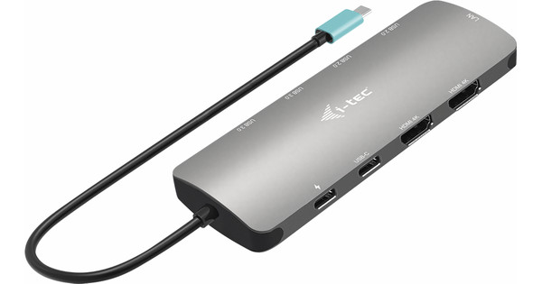 I-tec Metal 8-in-1 USB-C Dual HDMI Dock 100 W PD