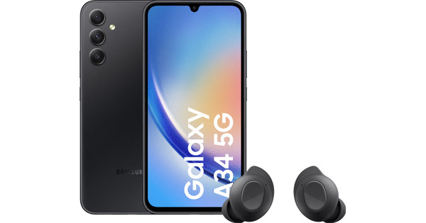 Samsung Galaxy A34 128GB Schwarz 5G + Samsung Galaxy Buds FE Schwarz