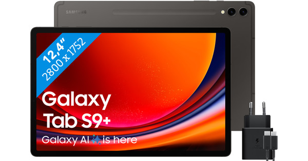 Samsung Galaxy Tab S9 Plus 12,4 Zoll 512GB Wi-Fi und 5G Schwarz + Samsung Ladegerät