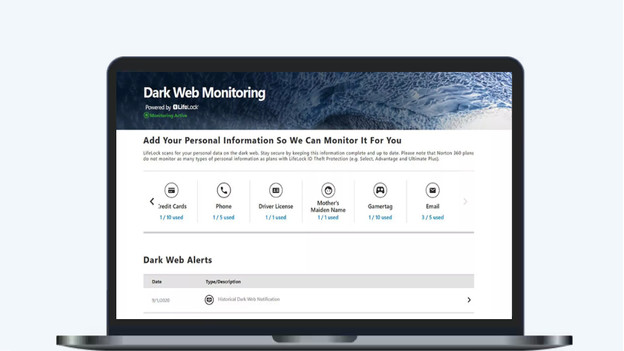 Receive notifications about your personal data via Dark Web Monitoring