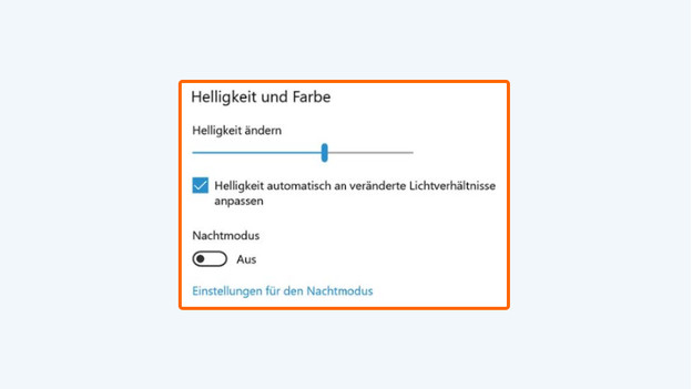 Helligkeit über Windows-Einstellungen einstellen