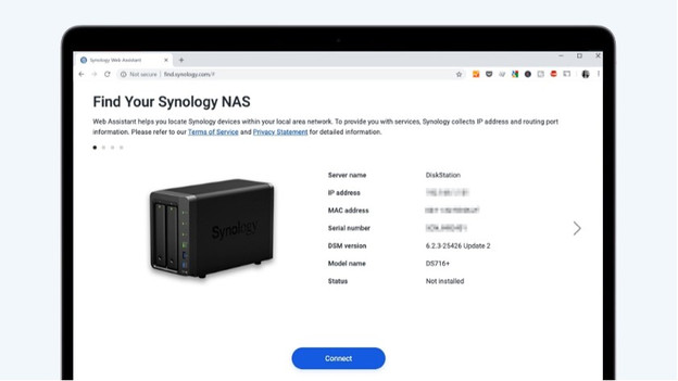 Synology über den Browser finden