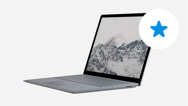 Surface laptop with 1 star.