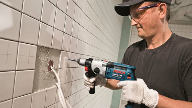 Drill tiles impact drill