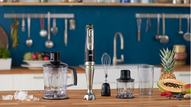 Stabmixer mit Zerkleinerer, Schneebesen und Messbecher