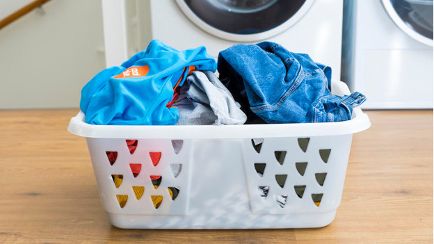 Laundry in a laundry basket
