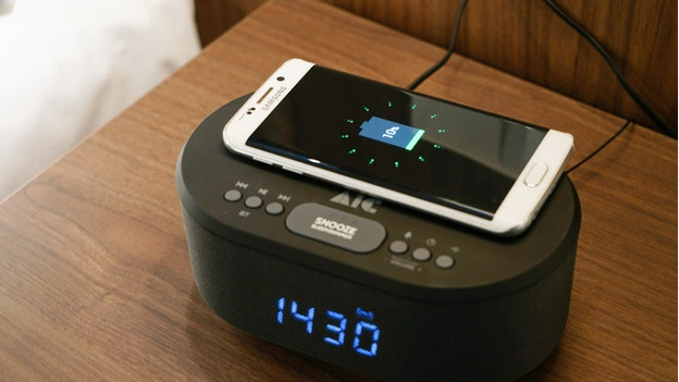 Charge smartphone with alarm clock