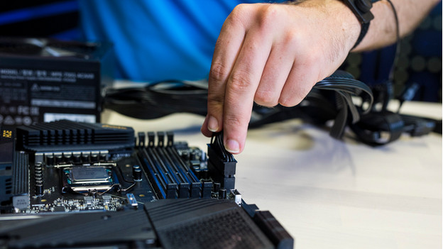 Connect the computer power supply unit to the motherboard