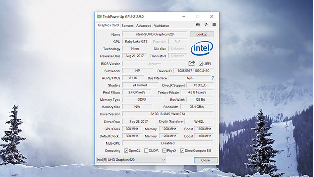 TechPowerUp GPU-Z unter Windows 10.