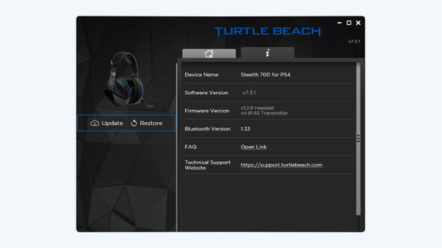 Screenshot Turtle Beach Recovery Tool