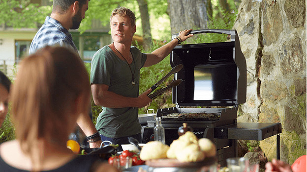 Charcoal barbecue in the garden