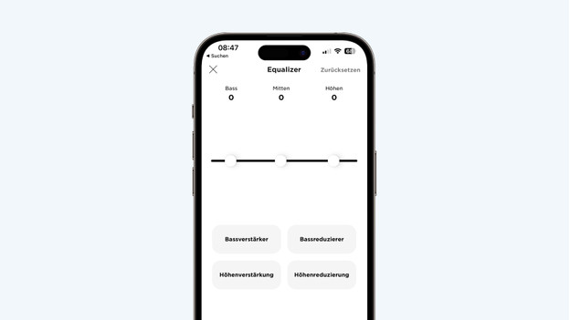 Passe den Equalizer der Bose-App an