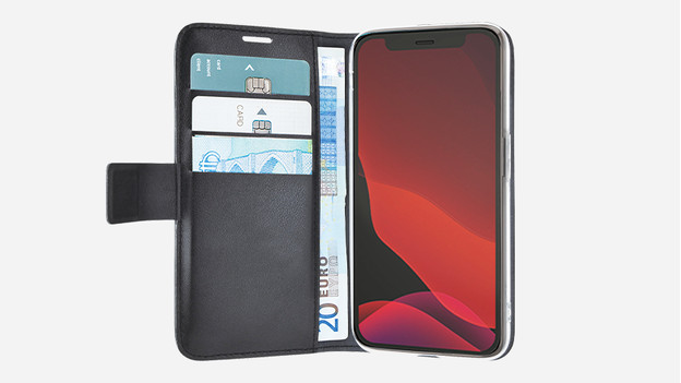 Apple iPhone 12 / 12 Pro aufgeklapptes Book Case mit Karten