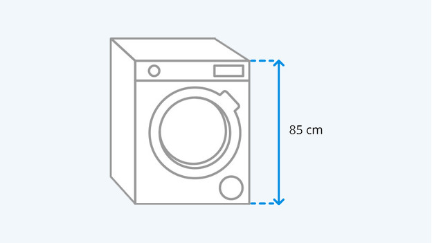 Height washer dryer combination