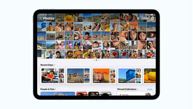 Photo app on iPad new layout iPadOS 18
