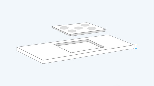 measuring cooktop countertop thickness