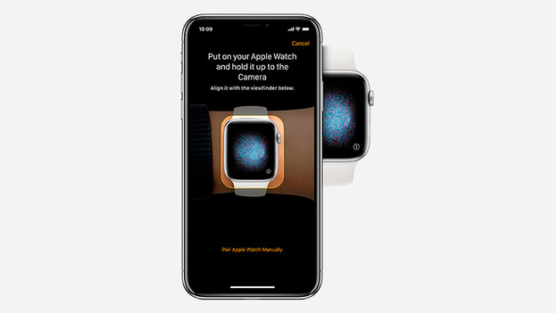 Richte die Kamera auf die Apple Watch