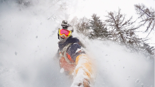 Snowboarder oder Skifahrer