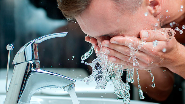 Wash face and beard