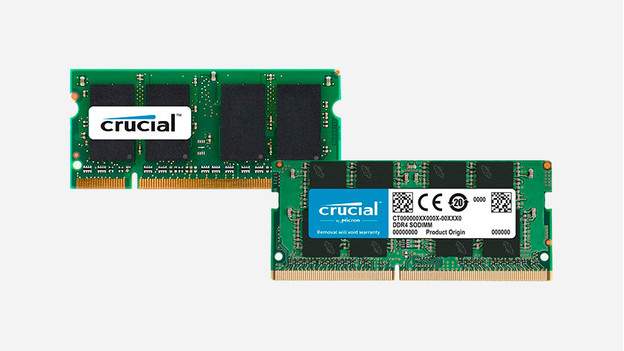 Crucial SO-DIMM RAM-Module dargestellt