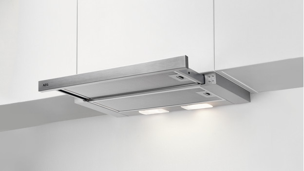 Switch on slide-out range hood