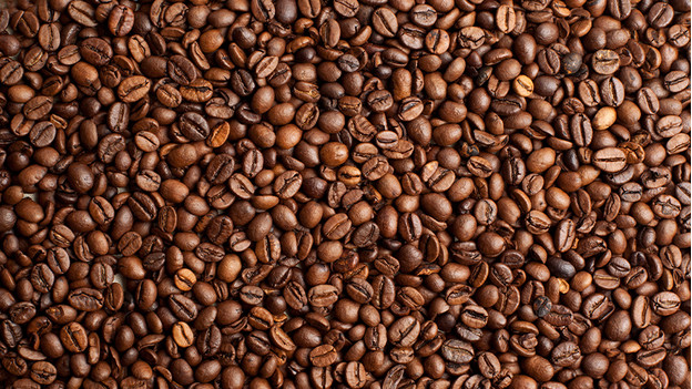 Leicht geröstete Kaffeebohnen