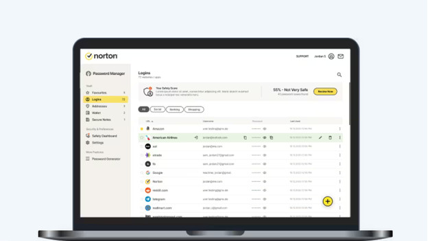 Norton Password Manager puts all your passwords in an overview