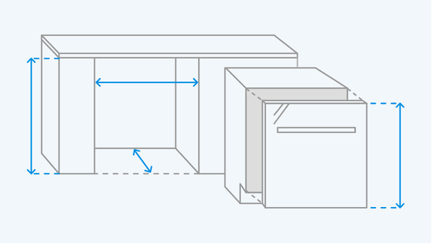 Measure the niche dimensions of the built-in dishwasher