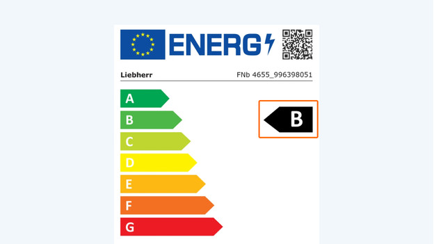 Energieeffizienzklasse auf dem Energielabel