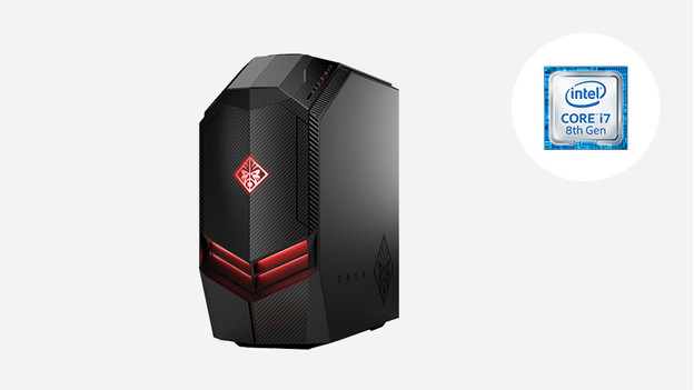 HP Omen PC mit Intel Core i7-Symbol.