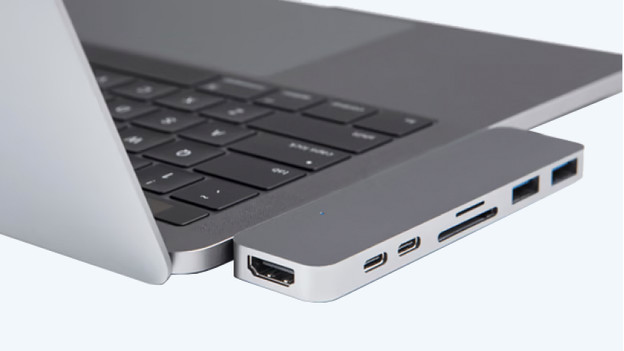 USB-C hub adapter to MacBook.