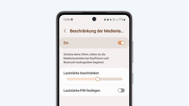 Lautstärkebegrenzung bei einem Android-Handy einstellen
