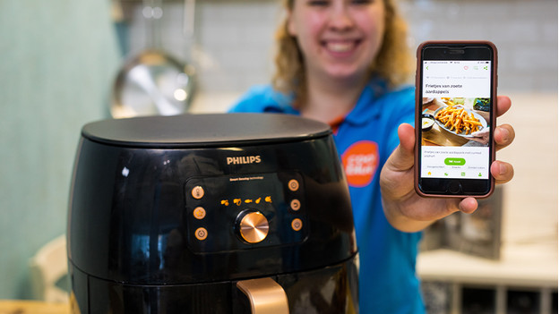 Philips app with recipe for sweet potato fries