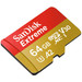 SanDisk MicroSDXC Extreme, 64 GB, 160 MB/s + SD-Adapter vorne