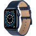 DBramante1928 Copenhagen Apple Watch 42/44/45 mm Lederarmband Blau detail