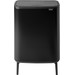 Brabantia Bo Touch Bin Hi Mülleimer 60 Liter mit Kunststoff Inneneimer Matt Black + Müllsäcke (120 Stück) 