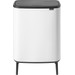 Brabantia Bo Touch Bin Hi Mülleimer 2 x 30 Liter mit 2 Kunststoff Inneneimer White + Müllsäcke (120 Stück) 