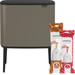 Brabantia Bo Touch Bin Mülleimer 11 + 23 Liter Platinum + Müllsäcke (320 Stück) Main Image