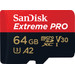 SanDisk microSDXC Extreme Pro 64 GB 200 MB/s vorne