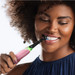 Oral-B iO 5N Pink + iO Ultimate Clean Brush Attachments (4 units) product in use