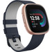 Fitbit Versa 3/Versa 4/Sense/Sense 2 Veganes Lederarmband Indigo S vorne