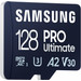 Samsung PRO Ultimate 128GB (2023) MicroSDXC + USB Reader right side