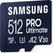 Samsung PRO Ultimate 512GB (2023) MicroSDXC + USB Reader left side