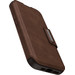 Otterbox Strada Apple iPhone 15 Pro Book Case Leather Brown with MagSafe left side