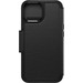 Otterbox Strada Apple iPhone 15 Book Case Leder Schwarz mit MagSafe rückseite