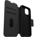 Otterbox Strada Apple iPhone 15 Book Case Leder Schwarz mit MagSafe linke seite