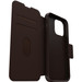 Otterbox Strada Apple iPhone 15 Pro Max Book Case Leather Brown with MagSafe left side